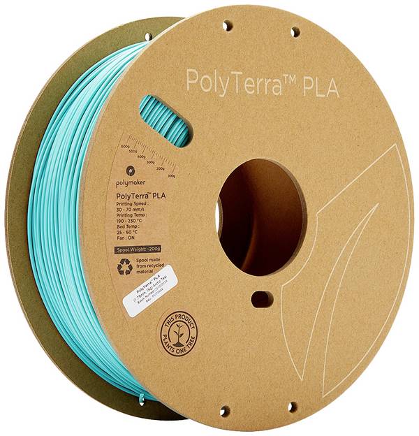 Polymaker 70844 PolyTerra PLA Filament PLA geringerer Kunststoffgehalt 1.75 mm 1000 g Hellblau  1 St.