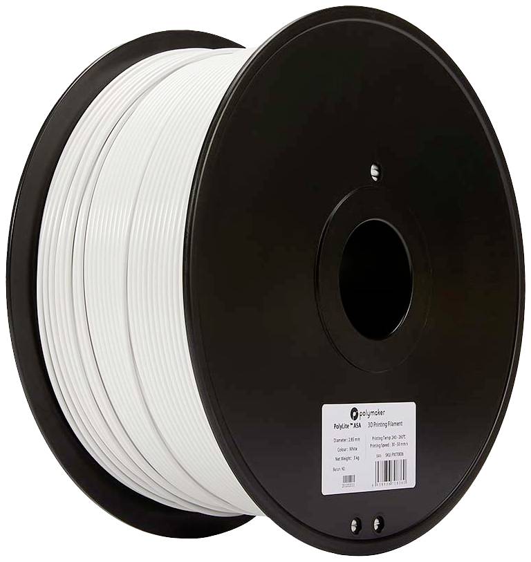 POLYMAKER 70836 PolyLite Filament ASA UV-beständig, witterungsbeständig 2.85 mm 3000 g Weiß Pol