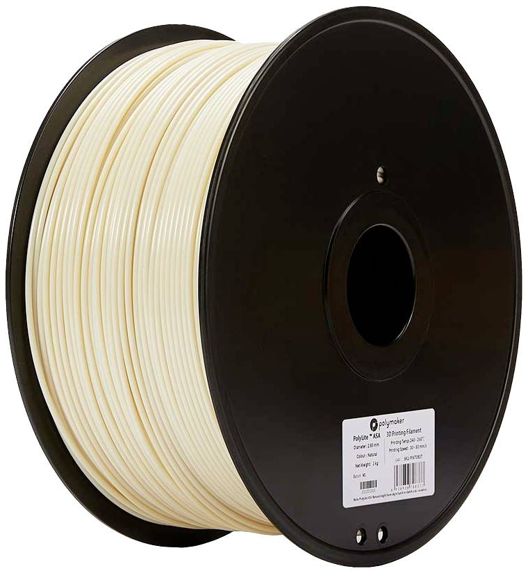 POLYMAKER 70837 PolyLite Filament ASA UV-beständig, witterungsbeständig 2.85 mm 3000 g Natur, N