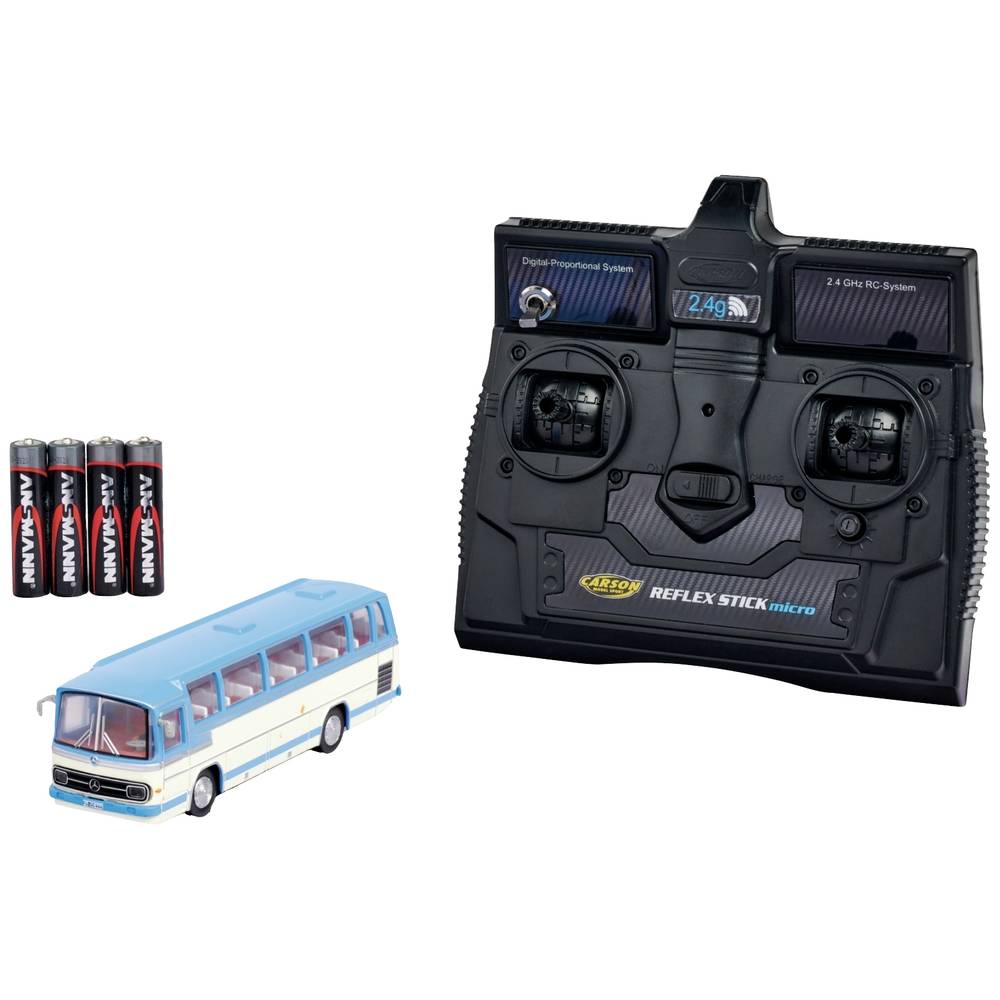 Carson RC Sport 504143 MB Bus O 302 blau 1:87 RC auto Elektro Bus Incl. accu, oplader en batterijen 