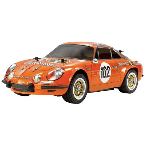 Tamiya Renault Alpine 110 Jägermeister Orange Brushed 1:10 RC Modellauto Elektro Rennwagen Bausatz
