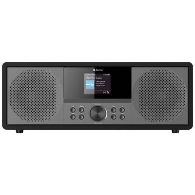 Ein digitales Radio mit Lautsprechern links und rechts, verfügt über ein zentrales Display, das 'STAR-SKY Radio' anzeigt. Tasten und Drehknopf zur Bedienung.