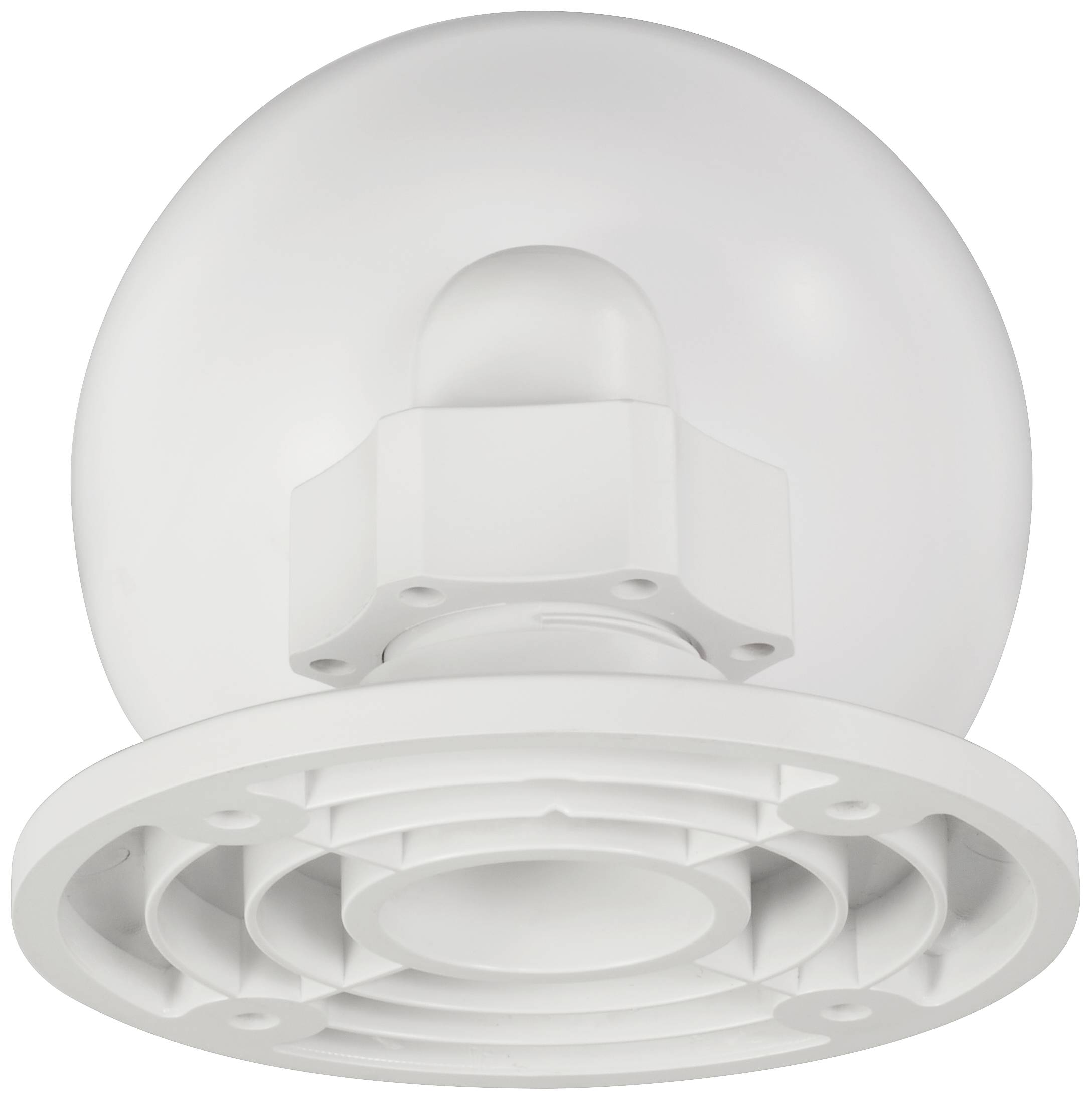 Deckenmontierter, runder, weißer Rauchmelder mit Schlitzen für Rauch- und Hitzedetektion, geeignet für Innenräume.