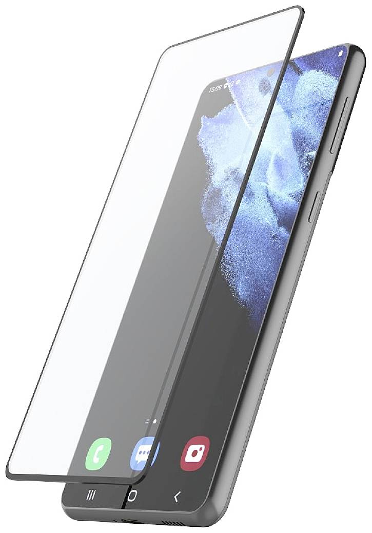 HAMA - Bildschirmschutz für Handy - Vollbildschirm - Glas - Rahmenfarbe schwarz - für Samsung Galaxy