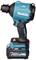 Ein kabelloser, blau-schwarzer Makita-Schlagschrauber mit 40V-Akku. Ideal für Baustellen- und Heimwerkerarbeiten.