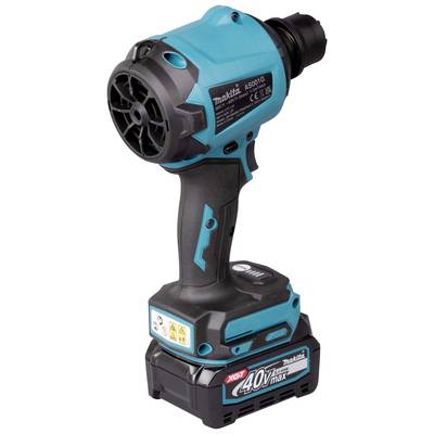 Kabelloses, blaues Elektrowerkzeug von Makita mit 40V Akku, geeignet für handwerkliche Arbeiten.