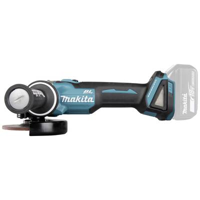 Akkubetriebener Winkelschleifer mit blau-schwarzem Gehäuse und 18V-Batterie, ideal für Schleif- und Trennarbeiten.
