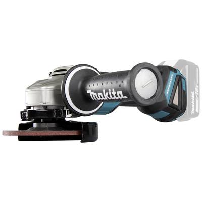 Akkubetriebener Winkelschleifer von Makita mit ergonomischem Griff, geeignet zum Schleifen und Schneiden von Materialien.