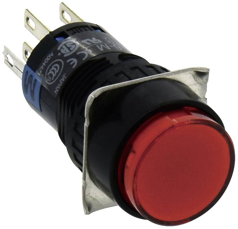 IDEC AL6M-M24P-R Leuchtdrucktaster 250 V 1 A 2 x Aus/(Ein) tastend Rot IP65 1 St.