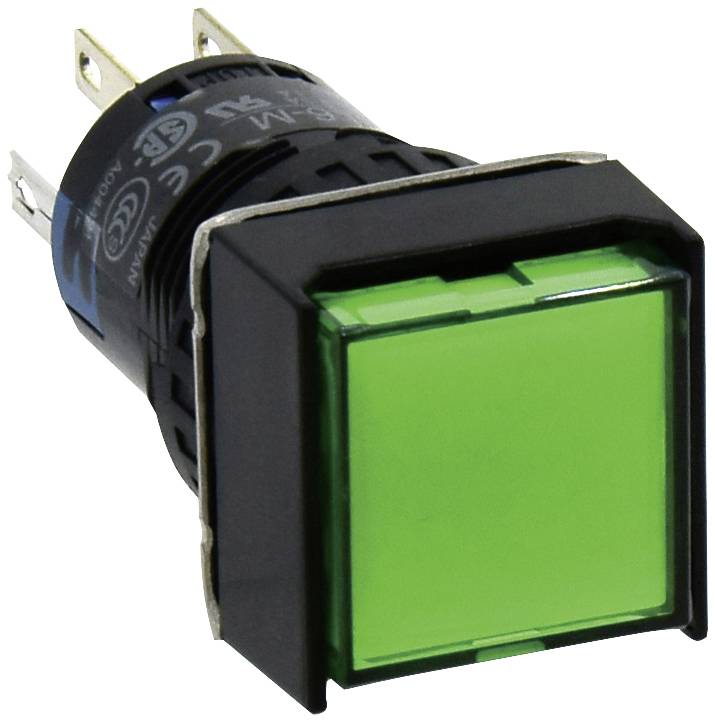 IDEC AL6Q-A24P-G Leuchtdrucktaster 250 V 1 A 2 x Aus/(Ein) tastend Grün IP65 1 St.