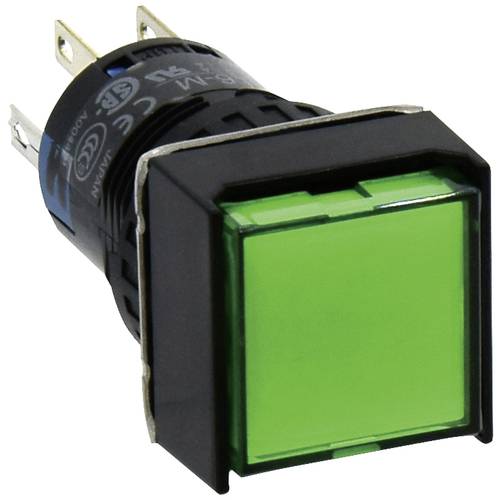 Idec AL6Q-A24P-G AL6Q-A24P-G Leuchtdrucktaster 250 V 1 A 2 x Ein/Ein rastend Grün IP65 1 St.