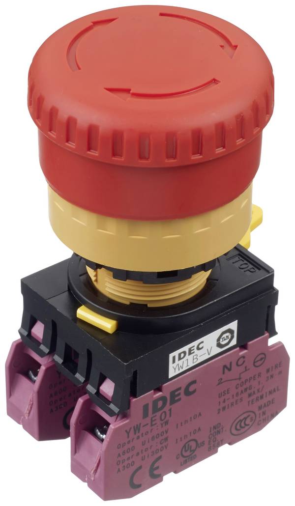 Idec YW1B-V4E02R Not-Aus-Schalter verriegelbar 250 V 3 A 2 Öffner IP65 1 St. Piece