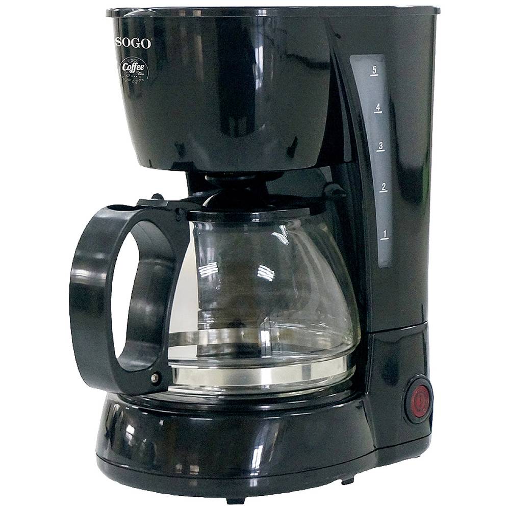 SOGO Human Technology CAF-SS-5655 Koffiezetapparaat Zwart Capaciteit koppen: 4 Glazen kan, Warmhoudf