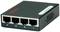 Eine schwarze Netzwerk-Switchbox mit vier Ethernet-Ports, nummeriert von 1 bis 4. Oben ist eine rote 'roline'-Marke zu sehen.