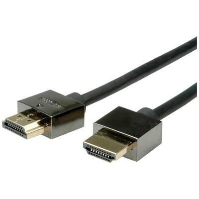 Zwei HDMI-Kabelstecker, einer gold- und einer schwarzfarben, liegen nebeneinander.
