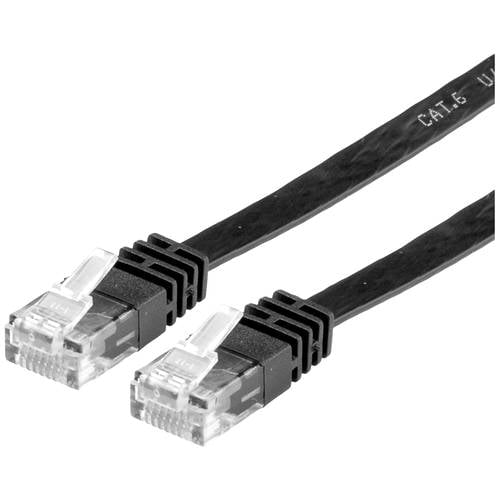 Thumbnail - VALUE Patchkabel Kat.6 (Class E) UTP, extra-flach, schwarz, 3 m