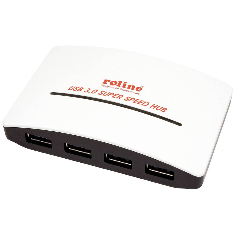 Roline USB 3.0 Hub, Black and White, 4 poorts, met voeding