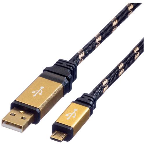 Thumbnail - ROLINE GOLD USB 2.0 Kabel, Typ A ST - Micro B ST, 0,8 m
