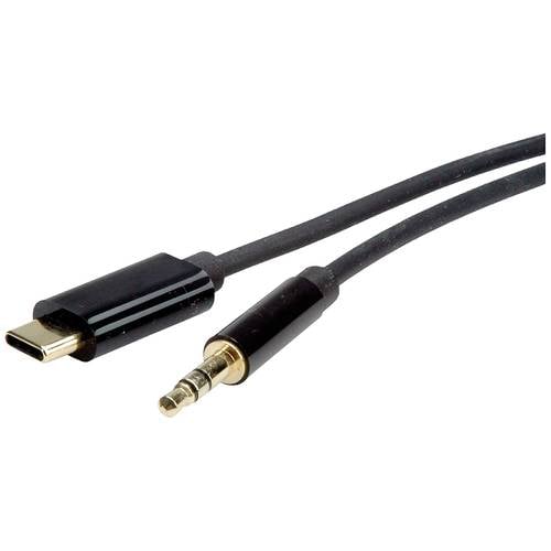 ROLINE Adapter Kabel USB Typ C - 3,5mm Audio, ST/ST, schwarz, 3 m