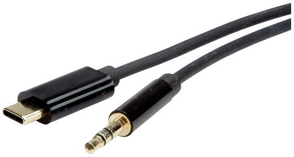 ROLINE Adapter Kabel USB Typ C - 3,5mm Audio, ST/ST, schwarz, 3 m