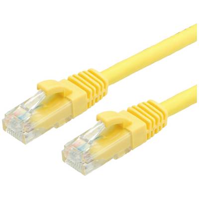 Zwei gelbe Ethernet-Kabel mit RJ45-Steckern, die für Netzwerkverbindungen verwendet werden.