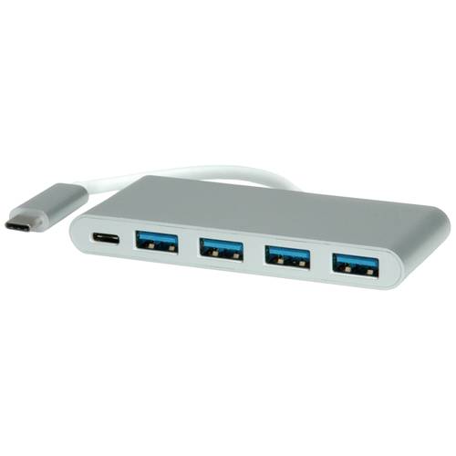 Thumbnail - ROLINE USB 3.2 Gen 1 Hub, 4fach, Typ C Anschlusskabel, mit 1 PD-Port