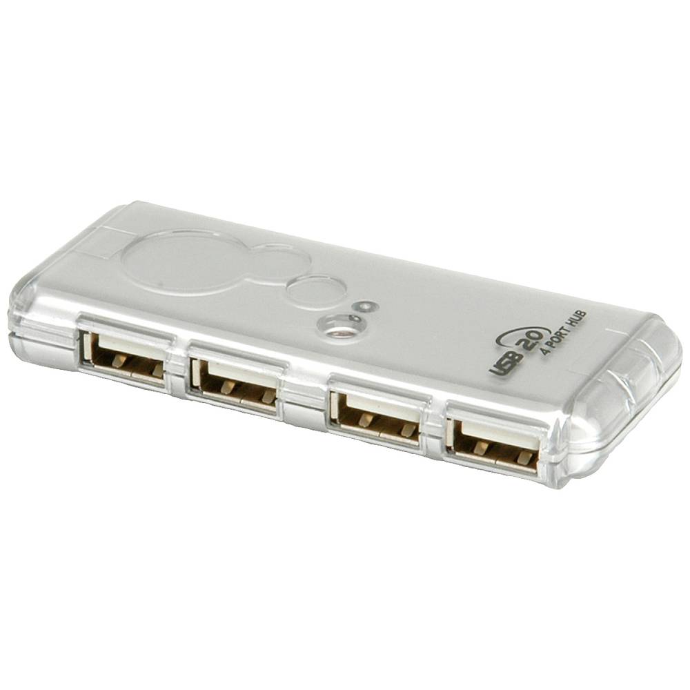 Value USB-combi-hub 4 poorten Zilver (metallic)