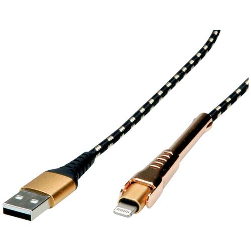 Thumbnail - ROLINE GOLD USB 2.0 Sync- & Ladekabel USB-A/Lightning, Stütze, 1 m
