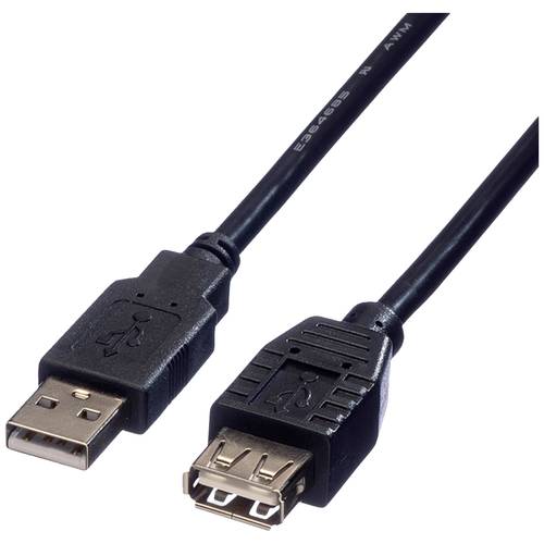 Thumbnail - ROLINE USB 2.0 Kabel, Typ A-A, ST/BU, schwarz, 3 m