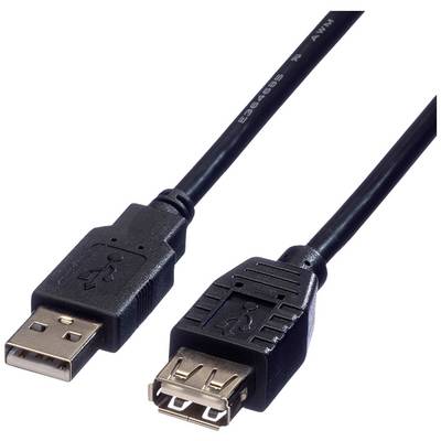 Ein USB-Verlängerungskabel mit einem Standard-USB-A-Stecker auf der einen Seite und einer USB-A-Buchse auf der anderen.