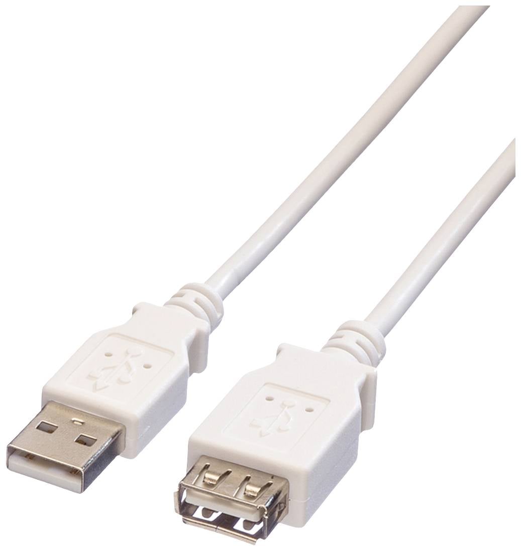 VALUE USB 2.0 Verlängerungskabel, Typ A-A, ST/BU, weiß, 1,8 m