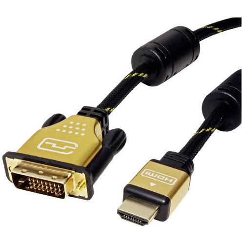 Thumbnail - ROLINE GOLD Monitorkabel DVI (24+1) - HDMI, ST/ST, 10 m