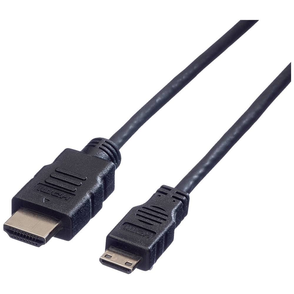 Value HDMI Aansluitkabel HDMI-A stekker, HDMI-mini-C stekker 2.00 m Zwart 11.99.5580 Afgeschermd HDM
