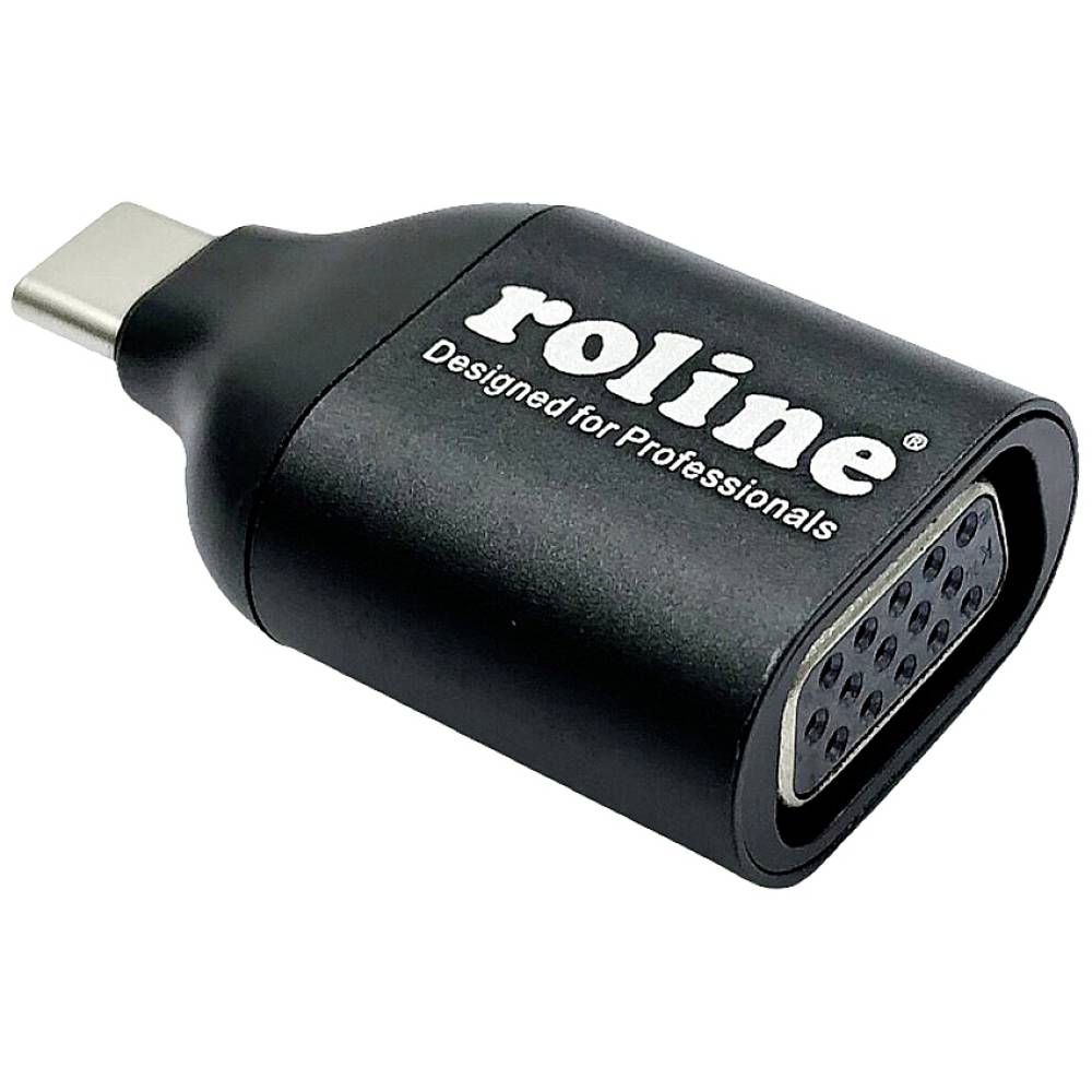 Roline 12.03.3228 USB-C-VGA Adapter Zwart