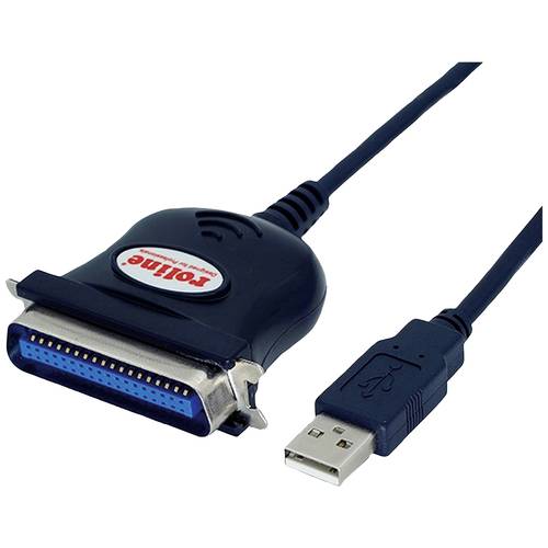 Thumbnail - ROLINE USB Konverter Kabel USB nach IEEE 1284, schwarz, 1,8 m