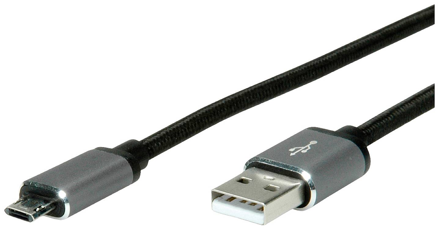 ROLINE USB 2.0 Kabel A Micro B reversibel ST ST 1,8 m 70,86Zoll