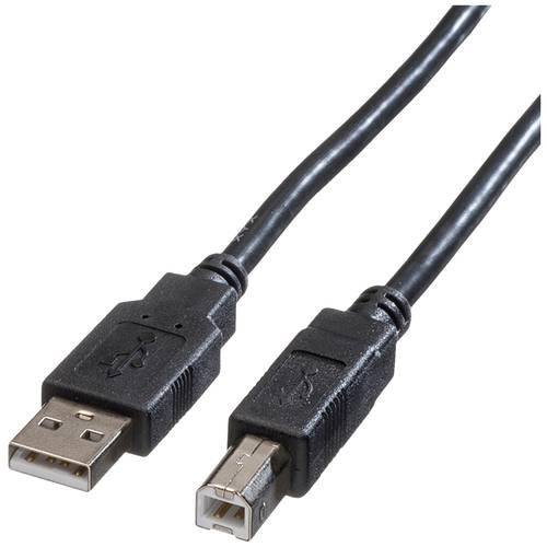 Thumbnail - ROLINE USB 2.0 Kabel, Typ A-B, schwarz, 0,8 m