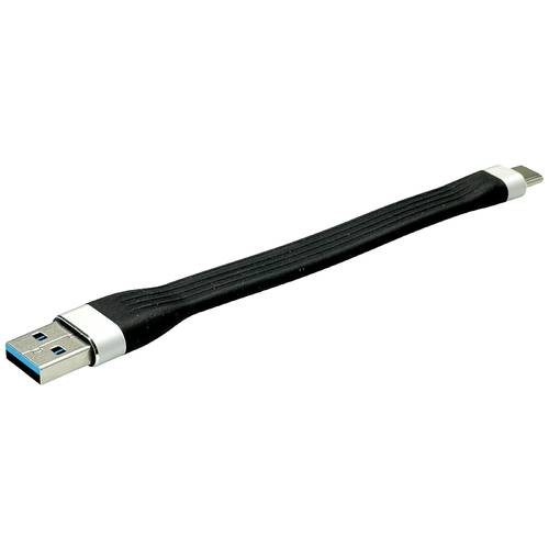 Roline USB-Kabel USB 3.2 Gen1 USB-A Stecker, USB-C® Stecker 0.11 m Schwarz 11.02.9014