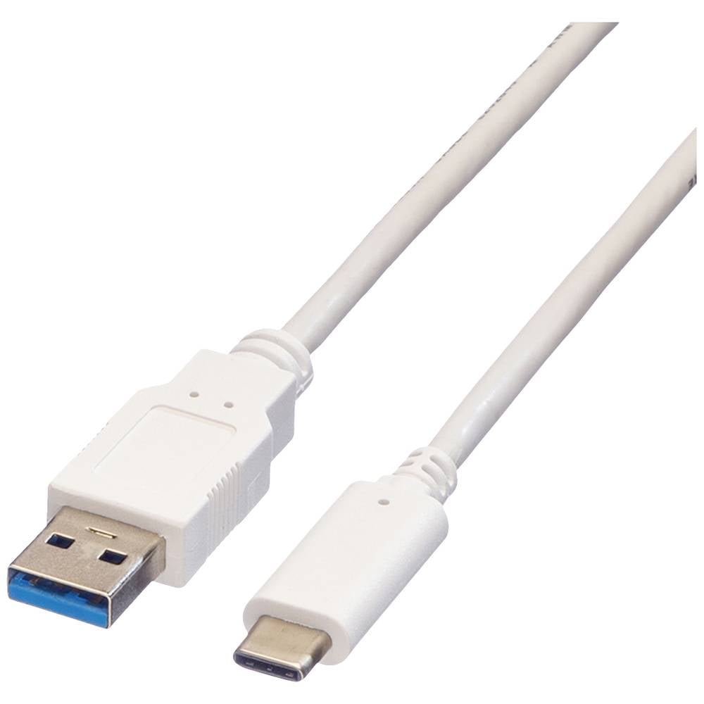 Value 11.99.9011 USB-kabel USB 3.2 Gen1 (USB 3.0-USB 3.1 Gen1) USB-A stekker, USB-C stekker 1.00 m W