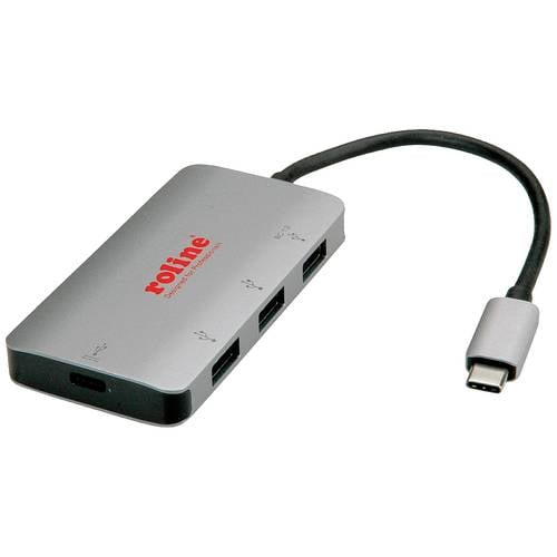 ROLINE USB 3.2 Gen 1 Hub, 3fach, Typ C Anschlusskabel (PD+Data)
