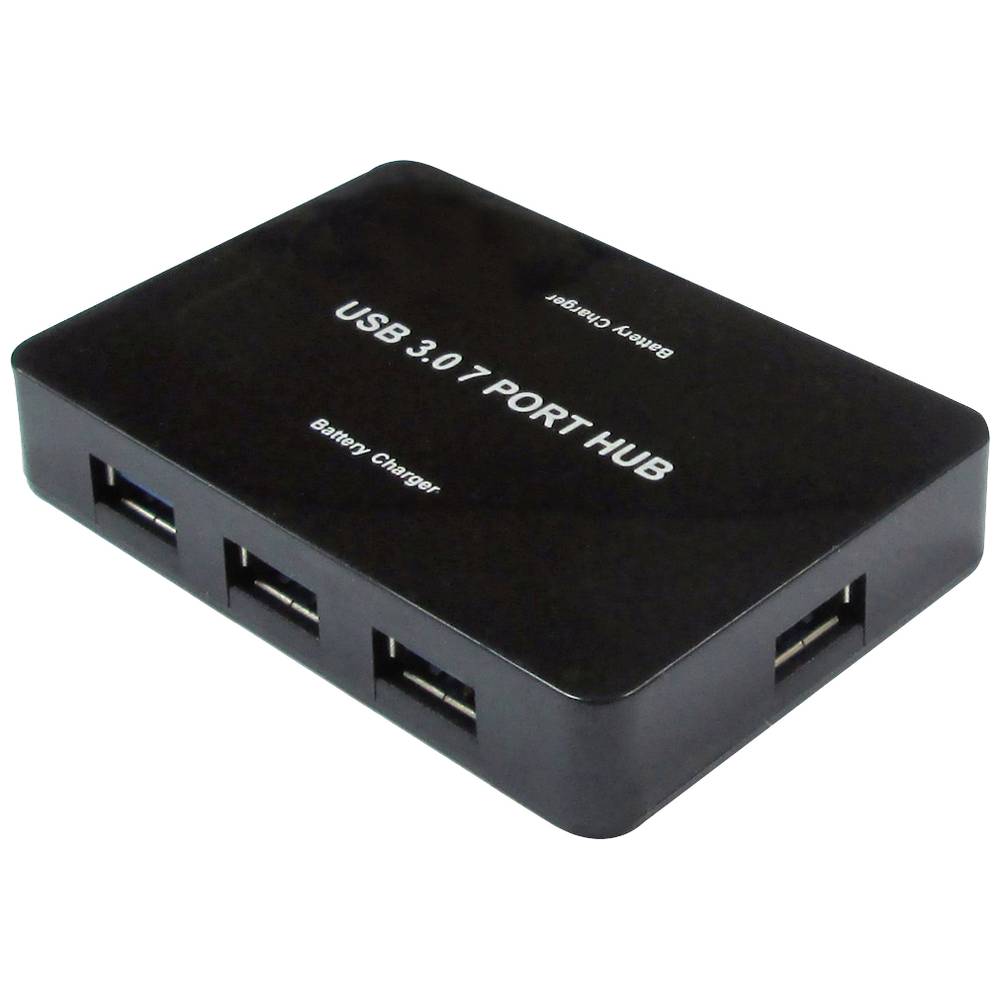 Value USB-combi-hub 7 poorten Zwart