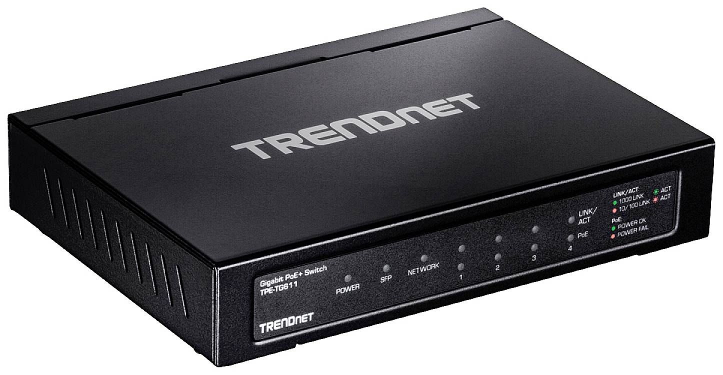 TRENDNET Switch  6 Port Gbit PoE+ 65W Metall