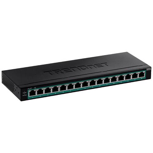 TRENDnet TPE-TG160H 16-Port PoE+ Switch Gigabit 123W, schwarz