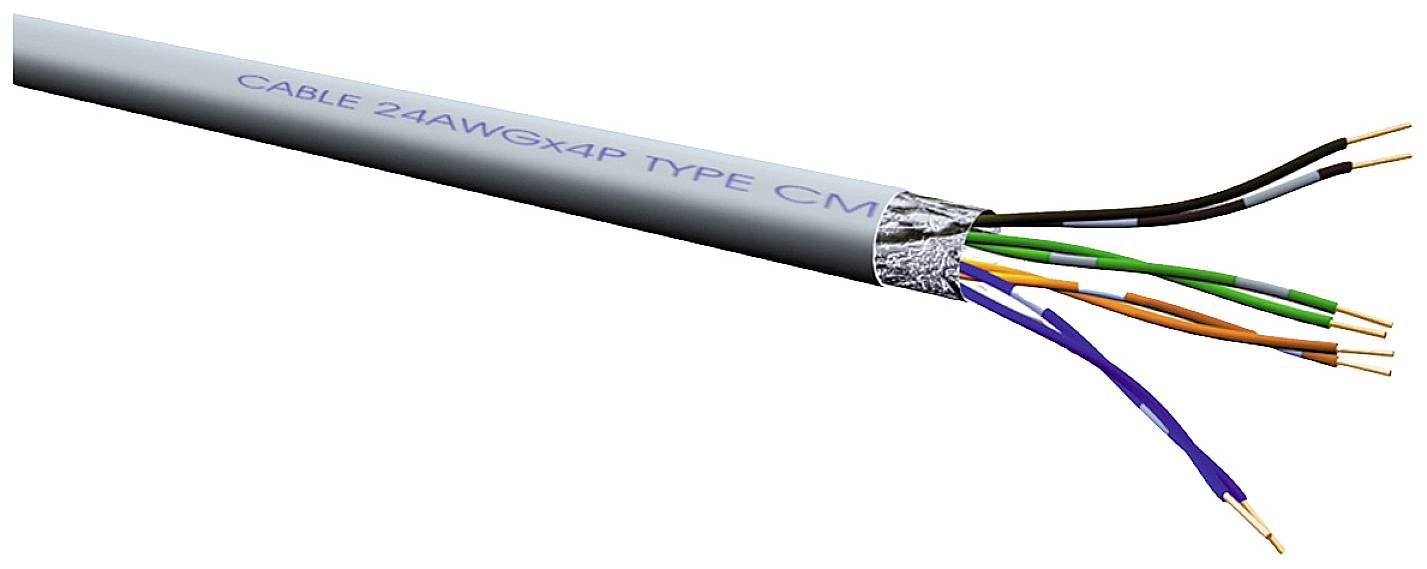 ROLINE Kabel Cat5e FTP 300m Litze AWG24 Litzendraht grau