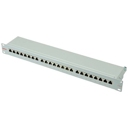 ROLINE Cat.6 (Class E) 19-Zoll-Patchpanel, 24P, geschirmt, grau