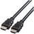 Zwei schwarze HDMI-Kabel mit Anschlüssen.