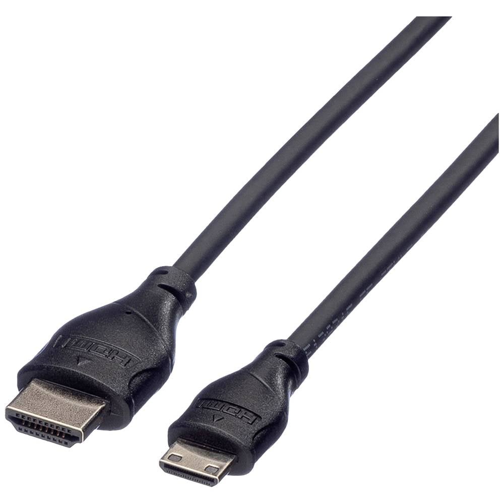 ROLINE Monitorkabel HDMI High Speed met Ethernet, HDMI Male Mini HDMI Male 0,8m