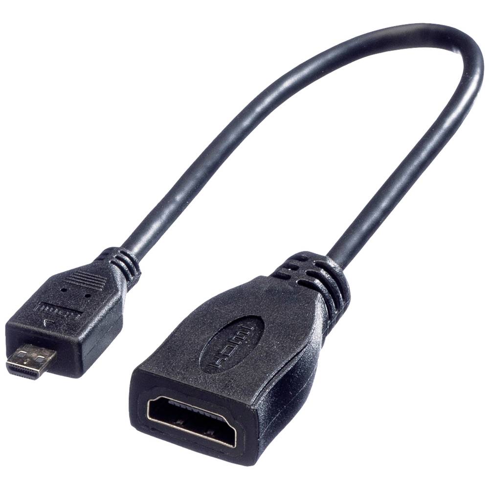 ROLINE HDMI High Speed Kabel mit Ethernet, HDMI F Micro HDMI M 0,15m