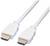 Zwei weiße HDMI-Kabel mit Steckern liegen nebeneinander.