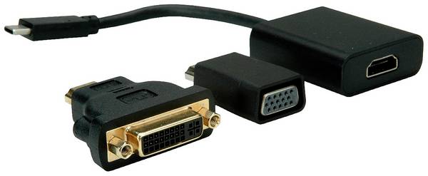 VALUE Display Adapter USB Typ C - VGA + HDMI + DVI